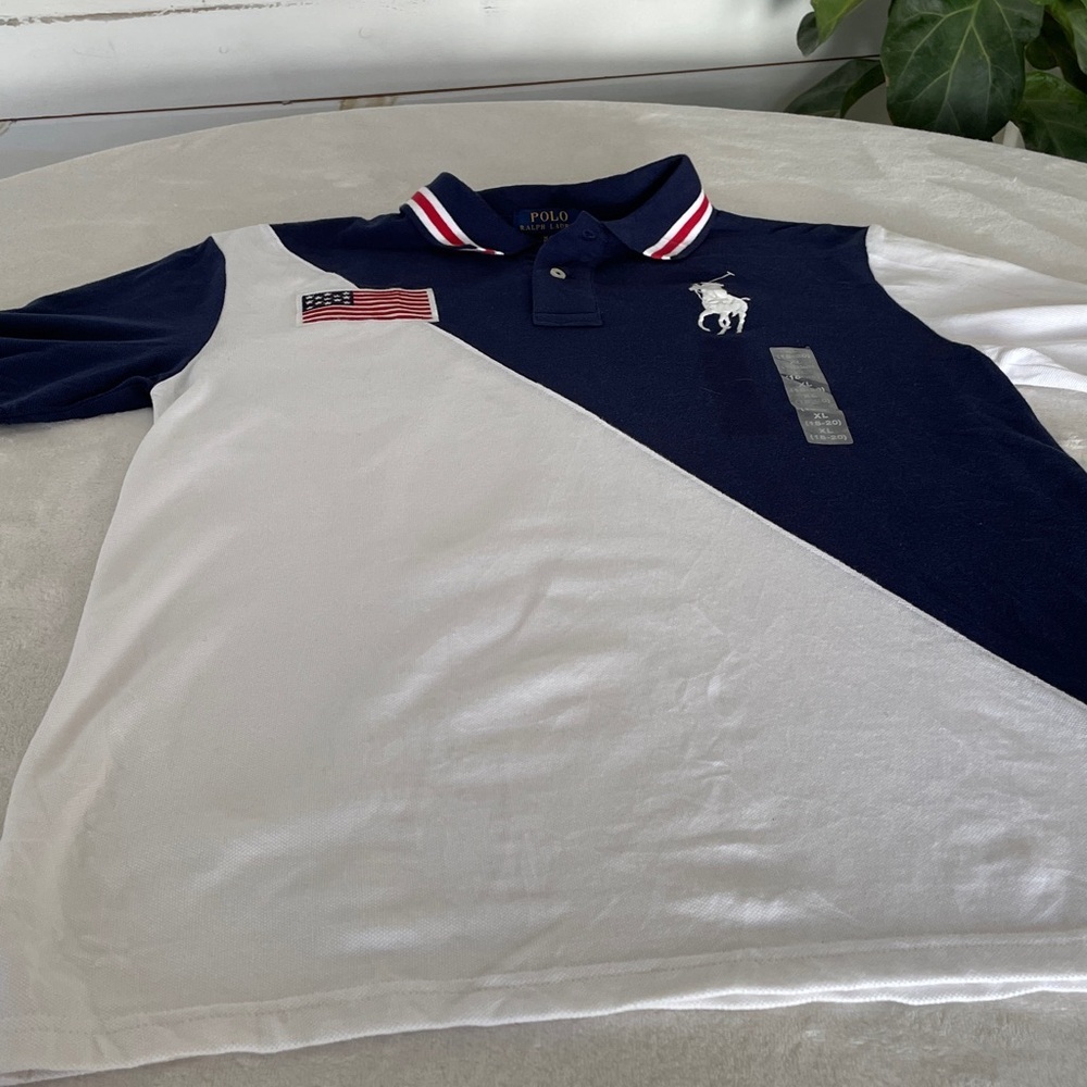 18-20 Polo Ralph Lauren Navy and White Polo Shirt BIG PONY. - Picture 8 of 14